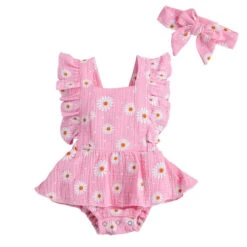 Daisy Backcross Romper | Pink - Affordable Baby