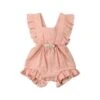 Bow Ruffle Romper | Peach - Affordable Baby