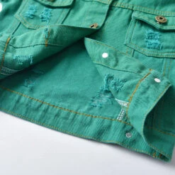 Distressed Denim Jacket | Green - Affordable Baby -Trend Nest Store product image 1986099707