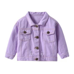 Distressed Denim Jacket | Purple - Affordable Baby