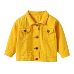 Distressed Denim Jacket | Yellow - Affordable Baby