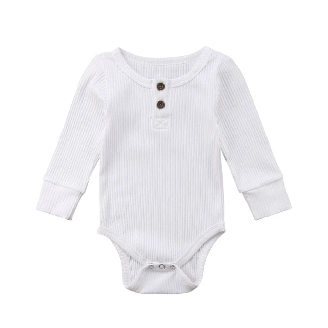 Ribbed Button Bodysuit | White - Affordable Baby 3 Ribbed Button Bodysuit | White - Affordable Baby