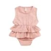 Peplum Romper | Peach - Affordable Baby